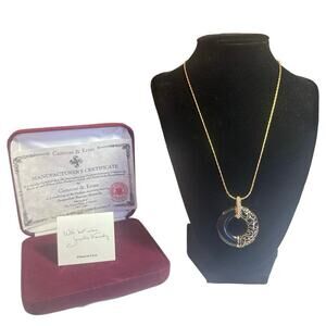NOS Camrose and Kross Jackie Kennedy “Parisian Circle' Pendant Necklace with Box